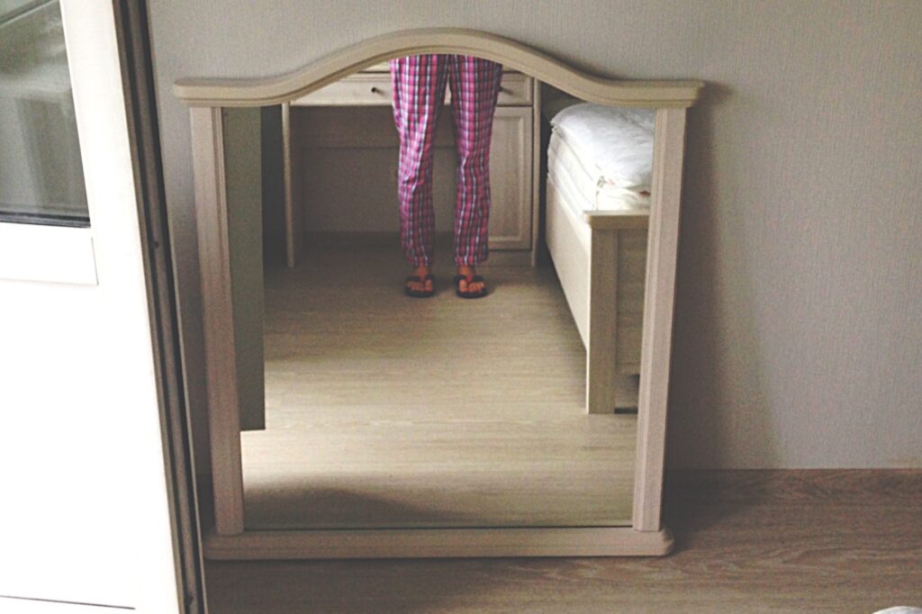 A fragile mirror in the bedroom